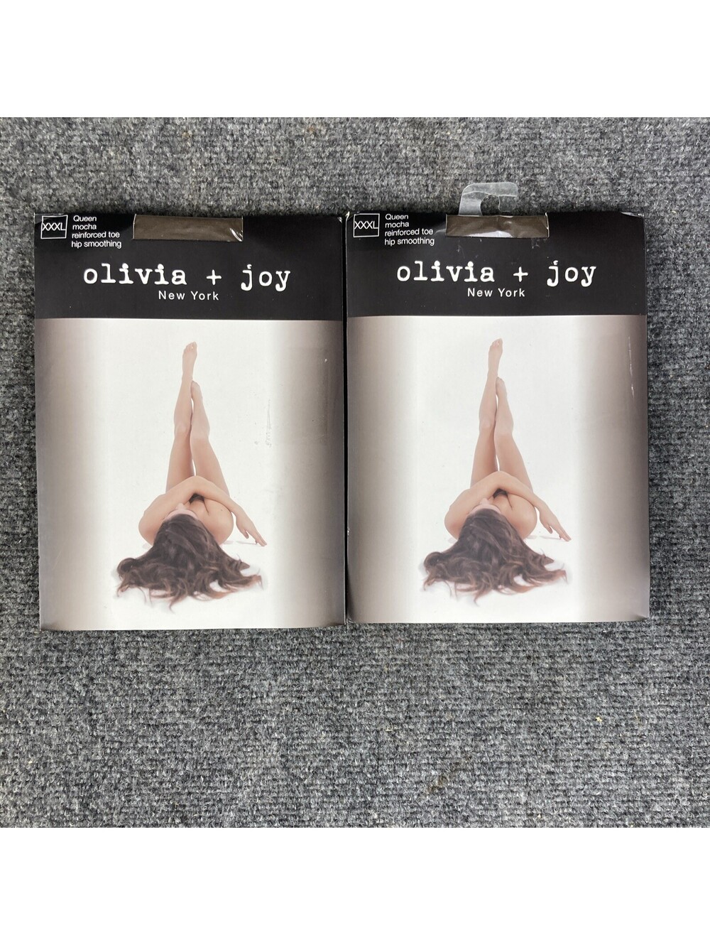 2 Pack Illusions Olivia+Joy Queen XXXL Mocha Hip Smoothing Reinfd Toe Tights NEW